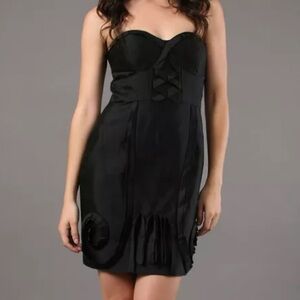 Anthropologie LEIFSDOTTIR Black Onyx Strapless Dress